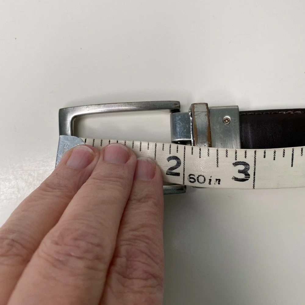 Nordstrom Reversible Leather Belt‎ Silver Buckle Classic Size 32